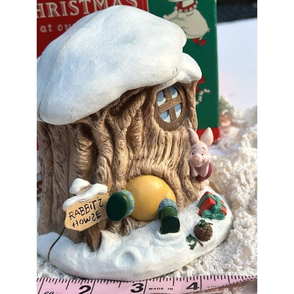 Vintage Disney Christmas At Our House Winnie Pooh Rabbit Piglet Hinged Tree 1995